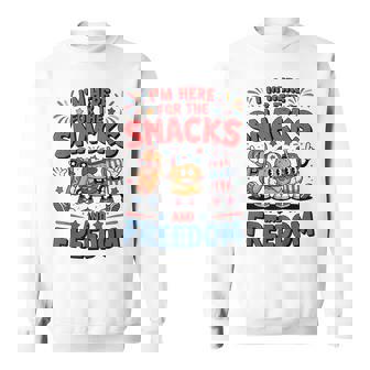 Toddler Im Here For Snacks Freedom Hotdog 4Th July Boy Sweatshirt - Monsterry