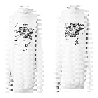 Tortuga Nadando En El Mar Gráfico De Tortuga In Mangas Camisa de entrenamiento - Regaloses