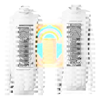 The Tower タロットカード パンケーキタワー 朝食愛好家 長袖tシャツ スウェットシャツ - Kawaiitshirt