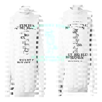My Tummy Hurts But I'm Being Really Brave Raccoon Cowboy Sweatshirt - Thegiftio