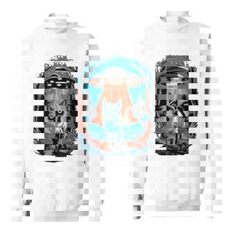 Ufo 猫誘拐 星空の下で スウェットシャツ - Kawaiitshirt