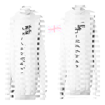 Uk United Kingdomignature ユニオンジャックフラッグポール背面に スウェットシャツ - Kawaiitshirt