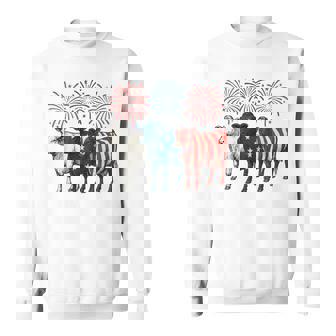Usa Patriotic Cow Farm Animal American Flag 4Th Of July Cow Sweatshirt - Thegiftio UK