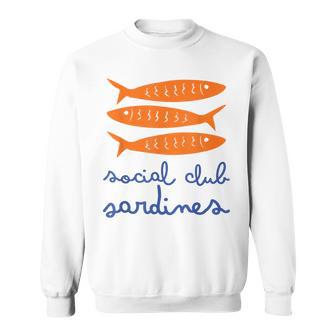 Vintage Sardine Social Club Chinoiserie Summer Sardine Vibe Sweatshirt - Monsterry