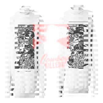 Vintage Western Skeleton Cowboy Take A Puff Sweatshirt | Mazezy