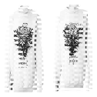 Walhalla Raven Odins ルーンズ ノルディック コンパス バイキング 長袖tシャツ スウェットシャツ - Kawaiitshirt