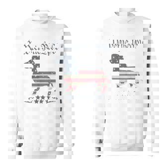 Weenie The People American Flag 4Th Of July Dachshund Lover Sweatshirt - Monsterry