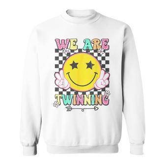 We're Twinning With My Bestie Retro Twin Day Spirit Week Sweatshirt - Thegiftio UK
