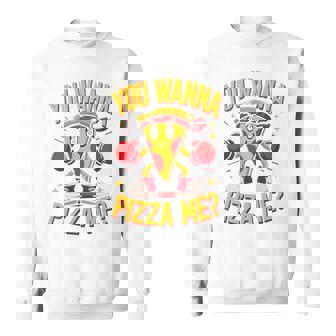You Wanna Pizza Me 面白い ファイター ピザ愛好家 ファーストフード しゃれ 長袖tシャツ スウェットシャツ - Kawaiitshirt