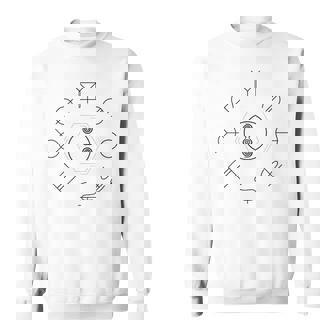 「まんなか／とほかみえみため」 あうわ 黒文字 ホツマ ヲシテ とほかみえひため 言霊 かっこいい 地味めバックプリント スウェットシャツ - Kawaiitshirt