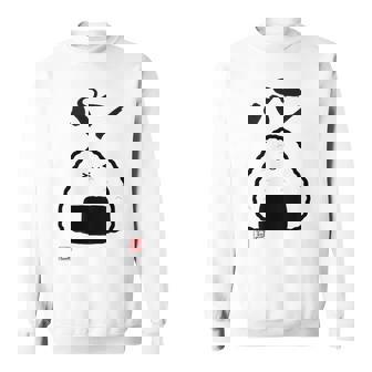 「パン-おにぎり」おもしろ 筆文字 服 面白い文字入り スウェットシャツ - Kawaiitshirt