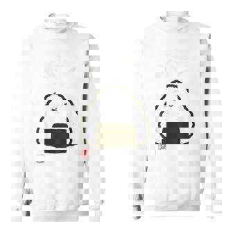 「パン-おにぎり」おもしろ 筆文字 服裏側 面白い文字入り スウェットシャツ - Kawaiitshirt