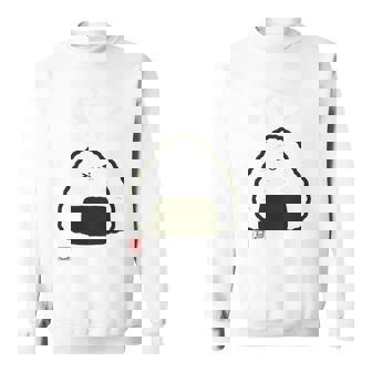 「パン-おにぎり」おもしろ 筆文字 服裏側 面白い文字入り 長袖tシャツ スウェットシャツ - Kawaiitshirt