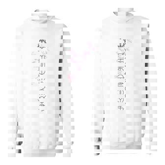 「桜／とほかみえみため」 言霊 ホツマ文字 ヲシテ文字 とほかみえひため 桜 神社 開運 お守り バックプリント 長袖tシャツ スウェットシャツ - Kawaiitshirt