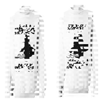 「猫のために 働いてます」猫 ネコ メンズ 猫好き にゃんこ 文字入り おもしろ 筆文字 面白い 服 面白い スウェットシャツ - Kawaiitshirt