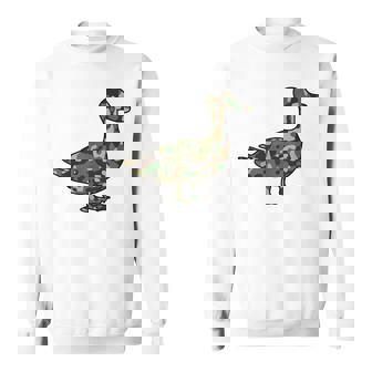 「鴨フラージュ」かも カモフラージュ 迷彩 ダジャレ 駄洒落 動物 鳥 カモ 鳧 カムフラージュ 兵士 軍隊 軍人 国防 スウェットシャツ - Kawaiitshirt