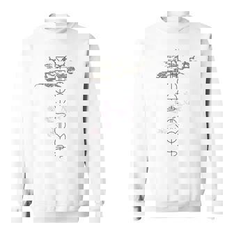 「麒麟に似た雲／とほかみえみため」 言霊 ホツマ文字 ヲシテ文字 とほかみゑひため 龍神 開運 お守り バックプリント スウェットシャツ - Kawaiitshirt