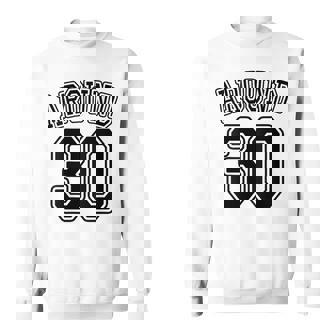 【バックプリント・背中側】Around 30 アラサー（三十歳 30才）ユニフォーム風 30代 誕生日プレゼント 面白 スウェットシャツ - Kawaiitshirt