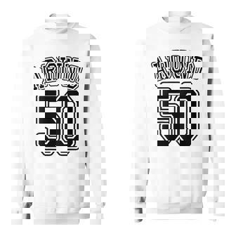 【バックプリント・背中側】Around 50 アラフィフ（五十歳 50才）ユニフォーム風 50代 誕生日プレゼント 面白 スウェットシャツ - Kawaiitshirt