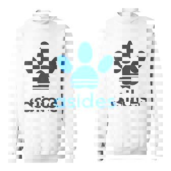 【バックプリント・背中側】Asides アシデス 足です。肉球です。【変なtシャツ屋】スポーツ ブランド パロディ 面白 スウェットシャツ - Kawaiitshirt