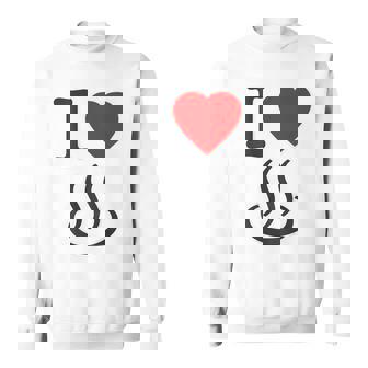 【バックプリント・背中側】アイラブ・温泉 マーク お風呂 銭湯 記号 お土産 旅行 ハート スタッフ 面白い スウェットシャツ - Kawaiitshirt