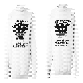 【バックプリント・背中側】アシデス Asides 足です。【変なデザイン屋さん】スポーツ ブランド パロディ 面白 スウェットシャツ - Kawaiitshirt