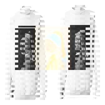 【バックプリント・背中側】真珠の耳飾りの少女／フェルメール【世界の名画】（高精細画像）Vermeer 美術館アート 油絵 スウェットシャツ - Kawaiitshirt