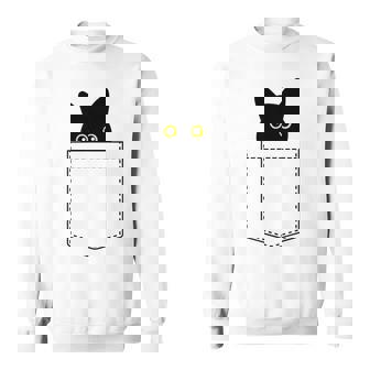 【ポケットから覗くネコ】黒猫 にゃんこ 猫好き 猫 可愛い ネコ 子猫 ネコ好き 面白い 変な 遊び心 ネタ ウケ狙い スウェットシャツ - Kawaiitshirt