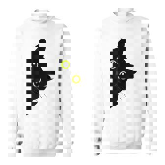 【覗くネコ】黒猫 にゃんこ 猫好き 猫 可愛い ネコ 子猫 ネコ好き 面白い 変な 遊び心 ネタ ウケ狙い おもしろ スウェットシャツ - Kawaiitshirt