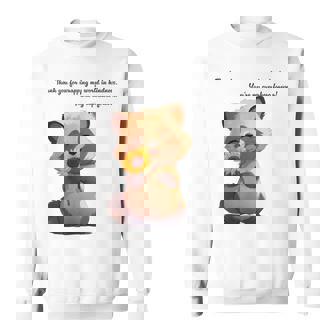 ありがとうのタヌキ ひまわりver 父の日 アニマルグラフィック 感謝 たぬき 花と狸 スウェットシャツ - Kawaiitshirt