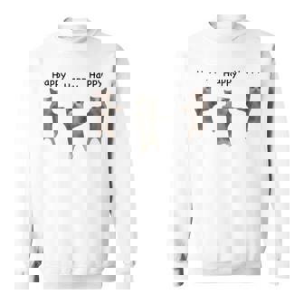 かわいいジャンピング ハッピーキャット ミーム トレンド ファニー スウェットシャツ - Kawaiitshirt