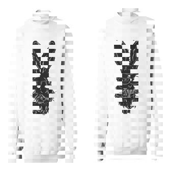 ひげバニーフェイス サングラス付き イースターデー 2024 男性 男の子 子供 スウェットシャツ - Kawaiitshirt