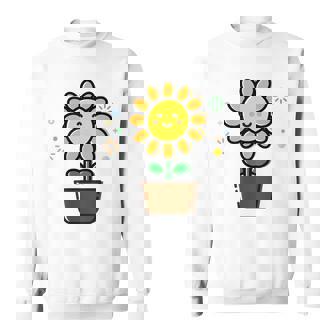 ひまわり 花 ポット シンプル クリップアート スウェットシャツ - Kawaiitshirt