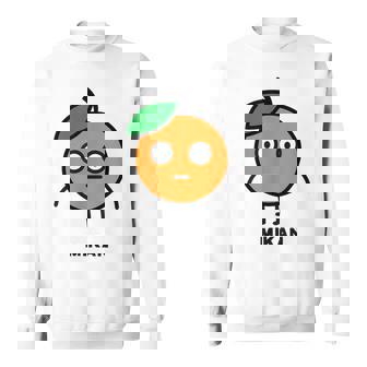 みかん Mikan 顔 イラスト かわいい おもしろ 面白い 簡単 シンプル ゆるい 果物 スウェットシャツ - Kawaiitshirt