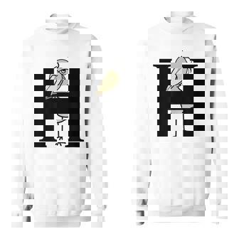 みんな大好きハシビロコウ 動かない鳥 はしび郎クラブ Hアルファベット ロゴ スウェットシャツ - Kawaiitshirt