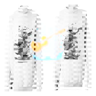 アコースティックギターを弾くクマ、ベアギタリスト 長袖tシャツ スウェットシャツ - Kawaiitshirt