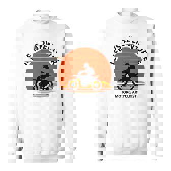 アドベンチャー バイク おもしろ ツーリング 人生は冒険だ オフロードバイクバイク イラスト スウェットシャツ - Kawaiitshirt