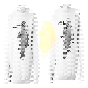 アニマルプリント 驚いたマーモット ドット絵 ピクセルアート 面白い 動物 ミーム スウェットシャツ - Kawaiitshirt