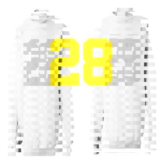 イエローナンバー28 背面 スポーツチーム ジャージ番号 スウェットシャツ - Kawaiitshirt