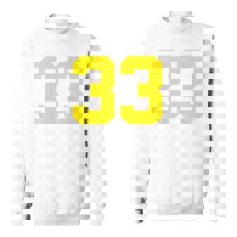 イエローナンバー33 背面 スポーツチーム ジャージ番号 スウェットシャツ - Kawaiitshirt
