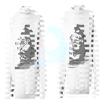 イカを噛み切ることができないサメ スウェットシャツ - Kawaiitshirt