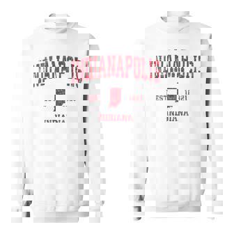 インディアナポリス インディアナ州 ヴィンテージ スポーツ デザイン レッド プリント スウェットシャツ - Kawaiitshirt
