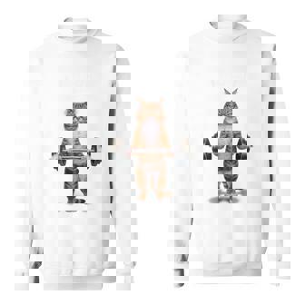 ウェイトリフティング 筋トレ バーベル やる気がないなら家に帰れ 赤毛 猫 ねこ スウェットシャツ - Kawaiitshirt