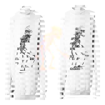 エイリアン スケルトン クリーチャー 松葉杖 スティック スウェットシャツ - Kawaiitshirt
