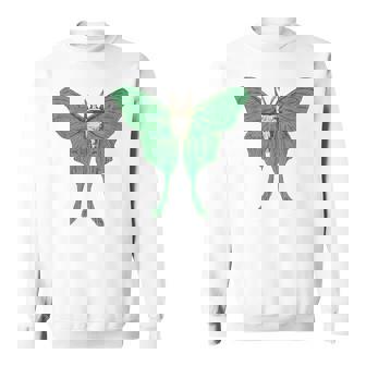 オオミズアオ ルナモス 薄い 緑色 黄緑色 蛾 Luna Moth レトロ 虫 昆虫 イラスト かっこいい おしゃれ スウェットシャツ - Kawaiitshirt