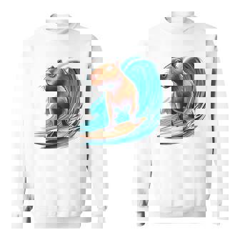 カッコイイ カピバラ サーファー サーフボード サーフィン メンズ レディース キッズ キャピー スウェットシャツ - Kawaiitshirt