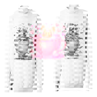 カップに入った子犬 長袖tシャツ スウェットシャツ - Kawaiitshirt