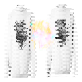 カラフルなハイエナプレデター 水彩画携帯電話ケース スウェットシャツ - Kawaiitshirt