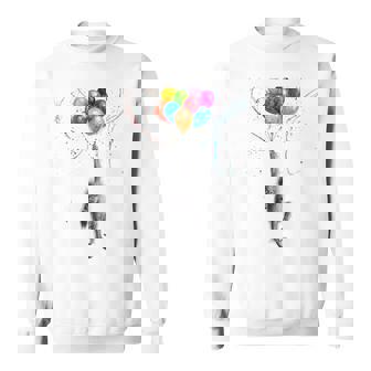 カラフルな顔 赤ちゃん オランウータン ハンギングバルーン グラフィック 猿 スウェットシャツ - Kawaiitshirt