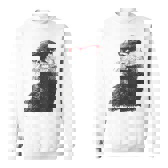 カワウソ アニマル柄 動物園 図面 イラスト 顔 カワウソ スウェットシャツ - Kawaiitshirt